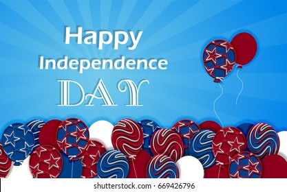 Independence day. Balloons national colors.