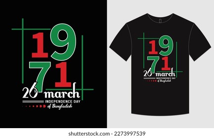 Independence day of Bangladesh and 26 March typographic t-shirt design 