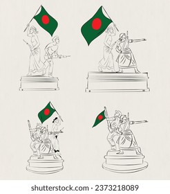  Independence Day of Bangladesh, 26 March 'Shadhinota Dibosh' in Bengali. Victory day in Bangladesh celebrated on December 16. Alongside Language Martyrs' Day. vector illustration design concept.