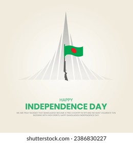 Día de la Independencia de Bangladesh. Diseño creativo del Día de la Independencia para publicación en medios sociales.
