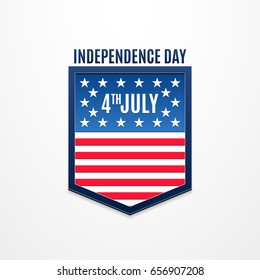 Independence day banner. 4 July. American holiday logo. Vector illustration for poster, brochure, news, design, sale. White background
