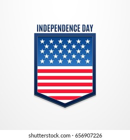 Independence day banner. 4 July. American holiday logo. Vector illustration for poster, brochure, news, design, sale. White background