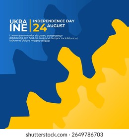 Ukraïne Independence Day banner featuring the national colors and a modern, abstract design, perfect for national celebrations.
