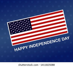 Independence Day Banner, fourth of july. American flag waving on the blue background. Vector illustration eps10
