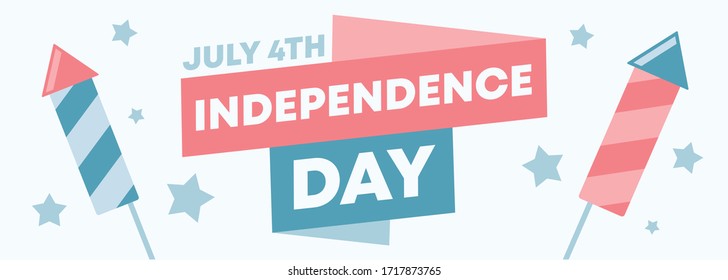 independence day banner - july 4th - flat vector illustration	