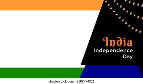 Independence day banner with shape indian flag style. background, withe space