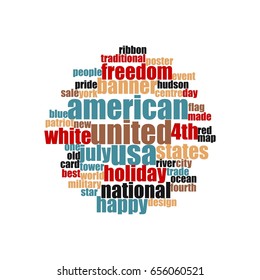 Independence Day, banner vector background, word cloud 