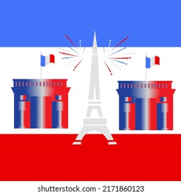 : Independence day banners of france happy bastille day.