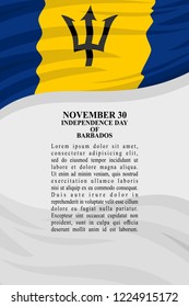 Independence Day of Barbados vector illustration. Suitable for greeting card, poster and banner.