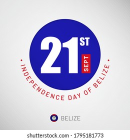 Independence day in Belize celebration on 21st September, Artistic typographic background for social media website promotion