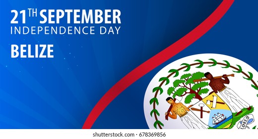 Independence day of Belize. Flag and Patriotic Banner. Vector illustration
