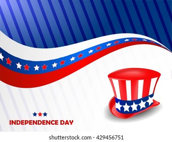 Independence day, blue and red lines with stars