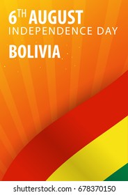 Independence day of Bolivia. Flag and Patriotic Banner. Vector illustration