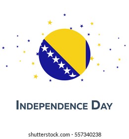 Independence day of Bosnia and Herzegovina. Patriotic Banner. Vector illustration