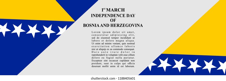Independence day of Bosnia and Herzegovina vector illustration. Suitable for greeting card, poster and banner. 