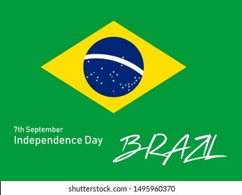 Independence Day Brazil 7th September Flag and Letter Vector Image
