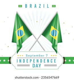 Independence Day of Brazil with Flag
