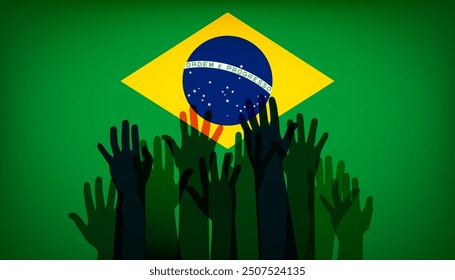 The Independence Day of Brazil greeting banner. Viva Brazil