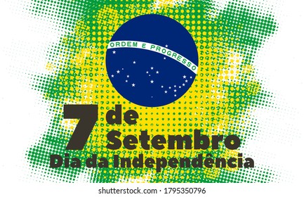 The Independence Day of Brazil (Portuguese: Dia da Independência, ), is a national holiday observed in Brazil on 7 September of every year. Vector EPS 10.