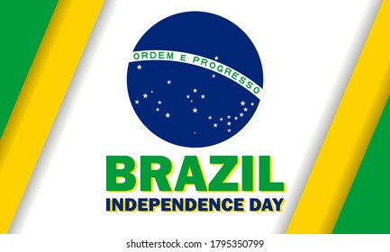 Día de la Independencia de Brasil (portugués: Dia da Independência, ) es una fiesta nacional que se celebra en Brasil el 7 de setiembre de cada año. EPS vectorial 10.