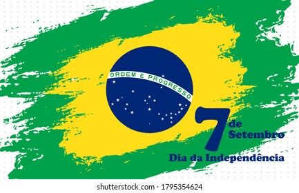 The Independence Day of Brazil (Portuguese: Dia da Independência, ), is a national holiday observed in Brazil on 7 September of every year. Vector EPS 10.