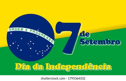 The Independence Day of Brazil (Portuguese: Dia da Independência, ), is a national holiday observed in Brazil on 7 September of every year. Vector EPS 10.