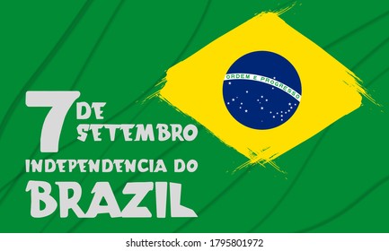 The Independence Day of Brazil (Portuguese: Dia da Independência, ), is a national holiday observed in Brazil on 7 September of every year. Vector EPS 10.