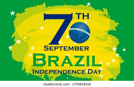 The Independence Day of Brazil (Portuguese: Dia da Independência, ), is a national holiday observed in Brazil on 7 September of every year. Vector EPS 10.