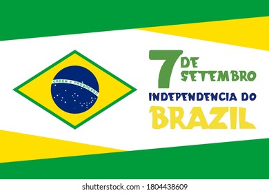 The Independence Day of Brazil (Portuguese: Dia da Independência), is a national holiday observed in Brazil on 7 September of every year. Vector EPS 10.