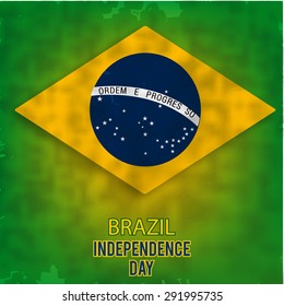 Independence Day.Use for brochures, printed materials, signs, elements, etc. Flag of Brazil