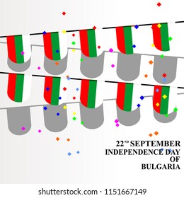 Independence Day of Bulgaria vector illustration. Suitable for greeting card, poster and banner.