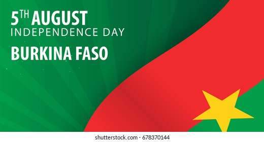Independence day of Burkina Faso. Flag and Patriotic Banner. Vector illustration