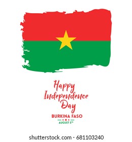 Independence day of Burkina Faso vector illustration for greetings and banner. Creative concept with flag and patriotic elements. Full editable vector background.