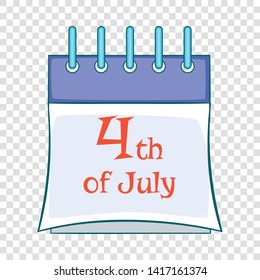 Independence day calendar icon. Cartoon illustration of independence day calendar vector icon for web design