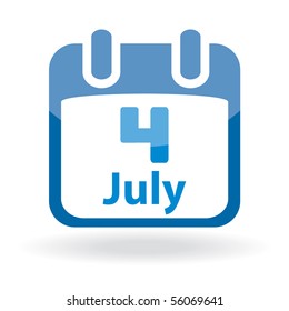 Independence day calendar icon. Vector illustration