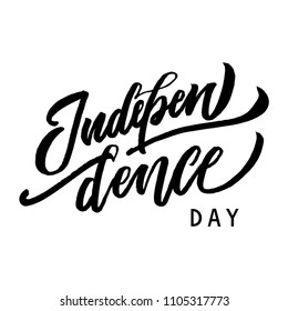 Independence day calligraphy. . Independence Day vector lettering typography for postcard, card, banner. Handwritten lettering for your design.