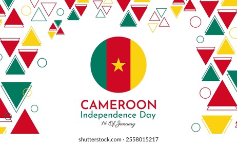Independence day of Cameroon background with geometric elements. Vector illustration