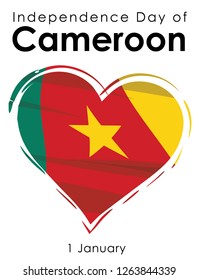 independence day of Cameroon on 1 january design vector illustration