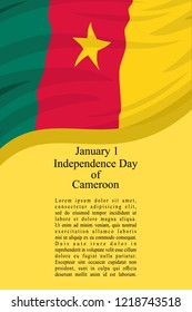 Independence day of Cameroon vector illustration. Suitable for greeting card, poster and banner.