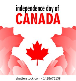Independence Day of Canada, Awesome Canadian Flag waves, can be used as a background, banner or greeting card