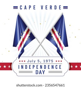 Independence Day of Cape Verde with Flag