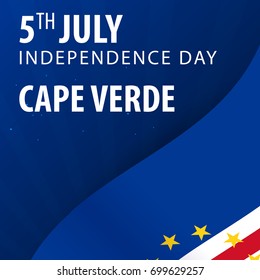 Independence day of Cape Verde. Flag and Patriotic Banner. Vector illustration