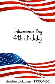 Independence Day card with American flag