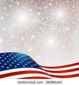 Independence Day card with American flag