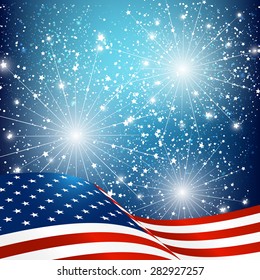 Independence Day card with American flag