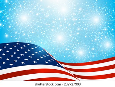 Independence Day card with American flag
