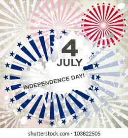 Independence Day card or background. July 4. Vector.