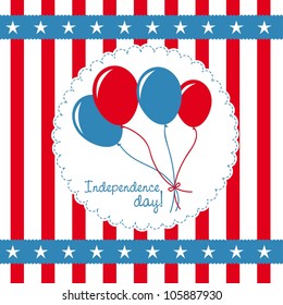 independence day card with balloons. vector illustration