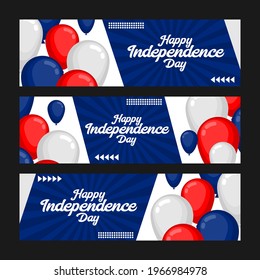 Independence Day Celebration Banner Set Design. Banner Set for 4 th of July