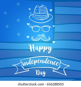 Independence day celebration blue background collection